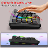 Maxbell Mechanical Gaming Keyboard Wired Accessories Ergonomic Rainbow Backlit black