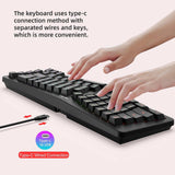 Maxbell Mechanical Gaming Keyboard Wired Accessories Ergonomic Rainbow Backlit black