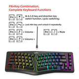 Maxbell Mechanical Gaming Keyboard Wired Accessories Ergonomic Rainbow Backlit black
