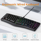 Maxbell Mechanical Gaming Keyboard Wired Accessories Ergonomic Rainbow Backlit black