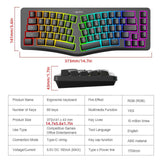 Maxbell Mechanical Gaming Keyboard Wired Accessories Ergonomic Rainbow Backlit black
