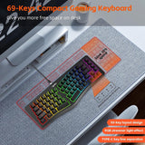 Maxbell Mechanical Gaming Keyboard Wired Accessories Ergonomic Rainbow Backlit black