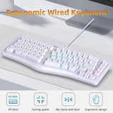 Maxbell Mechanical Gaming Keyboard Wired Accessories Ergonomic Rainbow Backlit white