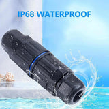 Maxbell 5 Pieces Junction Boxes Electrical Power Cord Box Cable Connectors for Black 2 pin