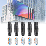 Maxbell 5 Pieces Junction Boxes Electrical Power Cord Box Cable Connectors for Black 2 pin