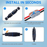 Maxbell 5 Pieces Junction Boxes Electrical Power Cord Box Cable Connectors for Black 2 pin