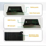 Maxbell Solar Charge Controller Double USB Port 12V 24V 36V 48V Adjustable Mppt 100A