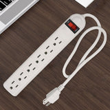 Maxbell 6 Outlet Power Strip US Plug Compact Accessories for Commercial Dorm Desktop 100cm Cord