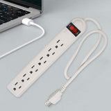 Maxbell 6 Outlet Power Strip US Plug Compact Accessories for Commercial Dorm Desktop 100cm Cord