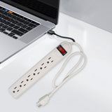 Maxbell 6 Outlet Power Strip US Plug Compact Accessories for Commercial Dorm Desktop 75cm Cord