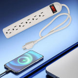 Maxbell 6 Outlet Power Strip US Plug Compact Accessories for Commercial Dorm Desktop 75cm Cord