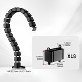 Maxbell Vertebrae Cable Management Kit Wire Threading Tube for Home Conference Table Black