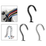 Maxbell Vertebrae Cable Management Kit Wire Threading Tube for Home Conference Table Black