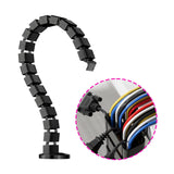 Maxbell Vertebrae Cable Management Kit Wire Threading Tube for Home Conference Table Black
