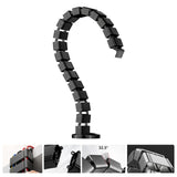 Maxbell Vertebrae Cable Management Kit Wire Threading Tube for Home Conference Table Black