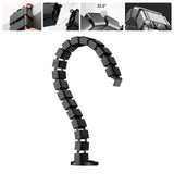 Maxbell Vertebrae Cable Management Kit Wire Threading Tube for Home Conference Table Black