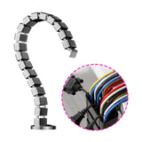 Maxbell Vertebrae Cable Management Kit Wire Threading Tube for Home Conference Table Silver