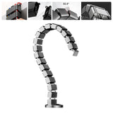 Maxbell Vertebrae Cable Management Kit Wire Threading Tube for Home Conference Table Silver