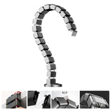 Maxbell Vertebrae Cable Management Kit Wire Threading Tube for Home Conference Table Silver