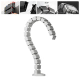 Maxbell Vertebrae Cable Management Kit Wire Threading Tube for Home Conference Table White