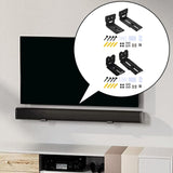 Maxbell Soundbar Wall Mount Bracket Depth Adjustable with Hardware Under TV Style A