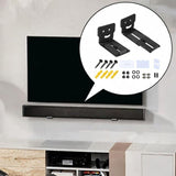 Maxbell Soundbar Wall Mount Bracket Depth Adjustable with Hardware Under TV Style A
