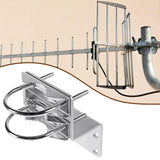 Maxbell Pole Mount Bracket Weatherproof Accessories Iron Mast Clamp for Outside Home