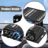 Maxbell Stereo Audio Amplifier 2 Channel Bookshelf Speaker Car Phone 3.5mm AUX Input