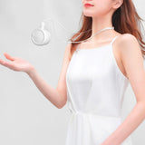Maxbell Portable Hanging Neck Fan Small for Travel Home Office with Adjustable Strap white