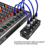 Maxbell 4 Channel 3 Pin Multi Network Cable Breakout Sturdy Portable for Home Studio