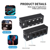 Maxbell 4 Channel 3 Pin Multi Network Cable Breakout Sturdy Portable for Home Studio