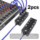 Maxbell 4 Channel 3 Pin Multi Network Cable Breakout Sturdy Portable for Home Studio