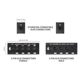 Maxbell 4 Channel 3 Pin Multi Network Cable Breakout Sturdy Portable for Home Studio