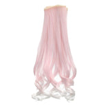 Maxbell Fashion 25cm DIY Doll Wigs Long Curly Wavy High Temperature Wire Handmade Light Pink - Aladdin Shoppers