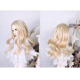 Maxbell Fashion 25cm DIY Doll Wigs Long Curly Wavy High Temperature Wire Handmade Light Gold - Aladdin Shoppers