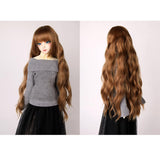 Maxbell Fashion 25cm DIY Doll Wigs Long Curly Wavy High Temperature Wire Handmade Chestnut - Aladdin Shoppers