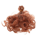 Maxbell Fashion Multicolor 15cm Rinka DIY Doll Wigs Curly Wavy Hairpieces Red Brown - Aladdin Shoppers