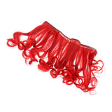 Maxbell Fashion 15cm Rinka Multicolor Doll Wigs Curly Wavy Hairpiece Dark Red - Aladdin Shoppers