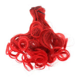 Maxbell Fashion 15cm Rinka Multicolor Doll Wigs Curly Wavy Hairpiece Dark Red - Aladdin Shoppers
