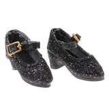 Maxbell Glittery Buckle Starp Shoes High Heel for 12'' Blythe Dolls Clothes Black - Aladdin Shoppers