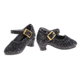 Maxbell Glittery Buckle Starp Shoes High Heel for 12'' Blythe Dolls Clothes Black - Aladdin Shoppers