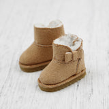 8xFashion Bowknot Snow Boots Shoes for 12'' Blythe Dolls Clothes Light Brown