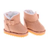 8xFashion Bowknot Snow Boots Shoes for 12'' Blythe Dolls Clothes Light Brown