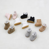8xFashion Bowknot Snow Boots Shoes for 12'' Blythe Dolls Clothes Light Brown