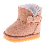 8xFashion Bowknot Snow Boots Shoes for 12'' Blythe Dolls Clothes Light Brown