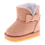 8xFashion Bowknot Snow Boots Shoes for 12'' Blythe Dolls Clothes Light Brown