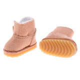 8xFashion Bowknot Snow Boots Shoes for 12'' Blythe Dolls Clothes Light Brown