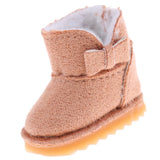 8xFashion Bowknot Snow Boots Shoes for 12'' Blythe Dolls Clothes Light Brown