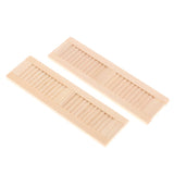 Maxbell 8 Pieces 1/12 Dollhouse Furniture Wooden Shutters DIY Window Accessory