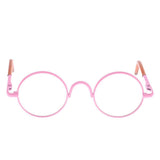 Maxbell Copper Round Frame Glasses for 1/6 Blythe 9cm Salon Doll pink clear - Aladdin Shoppers